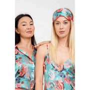 Jessica Russell Flint Underwater Coral Silk Eye Mask - Blue/Pink