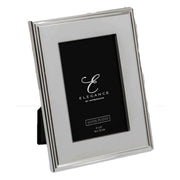 Juliana Elegance Silver Plated Rib Edge Photo Frame 4 x 6 - White/Silver