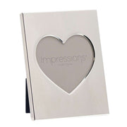 Juliana Impressions Heart Aperture Metal Plated Frame 3.5 x 3.5 - Silver/White