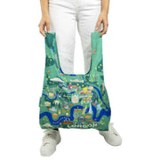 Kind Bag London Medium Reusable Bag - London Map Green