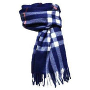 Knightsbridge Neckwear Checked Soft Wool Scarf - Navy