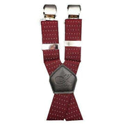 Knightsbridge Neckwear XL Pin Dot Clip Style Braces - Burgundy