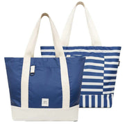 Lefrik Strata Reversible Marine Stripe Shopper Bag - Marine Blue