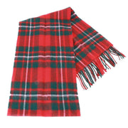 Locharron of Scotland Bowhill Macgregor Clan Modern Lambswool Tartan Scarf - Red/Green/White