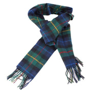 Locharron of Scotland Bowhill Smith Modern Lambswool Tartan Scarf - Green/Blue