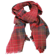 Locharron of Scotland Brock Caledonia Ruby Luxury Scarf - Red/Navy