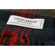 Locharron of Scotland Écharpe de luxe moderne Brock Logan - Marine/Vert olive/Rouge