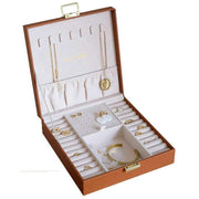 Maison Scarlett Anne PU Jewellery Box - Cognac Brown