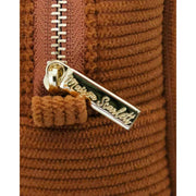 Maison Scarlett Charlotte Small Corduroy Toiletry Bag - Cognac Brown