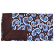 Michelsons of London Paisley Silk Scarf - Wine Red/Light Blue