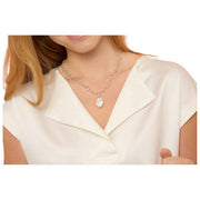 Parels van de Oriënt Keishi Parel Hanger Dikke Ketting - Zilver/Wit