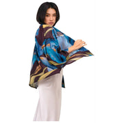 Veste kimono courte Powder Iris - Bleu