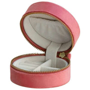 Powder Round Velvet Mouse Jewellery Box - Pink