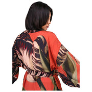 Poedertulp lange kimono-jurk - Rood