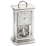 Rhythm Arab Dial Oblong Mantel Clock - Silver