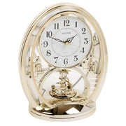 Rhythm Ornate Castle Turret Design Mantel Clock - Gold