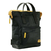 Roka Bantry B Small All Black Recycled Nylon Backpack - Black/Corn Yellow