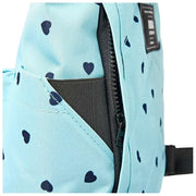 Roka Canfield B Kleiner Rucksack aus recyceltem Canvas – Blau/Blaue Herzen