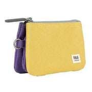Roka Carnaby Small Creative Waste Two Tone Recycled Canvas Wallet - Imperial Purple/Bamboo Yellow