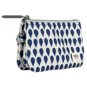 Roka Carnaby Small Denim Rain Recycled Canvas Wallet - Blue/White