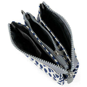 Roka Carnaby Small Denim Rain Recycled Canvas Wallet - Blue/White