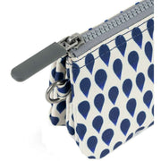 Roka Carnaby Small Denim Rain Recycled Canvas Wallet - Blue/White