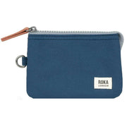 Roka Carnaby Small Recycled Canvas Wallet - Deep Blue