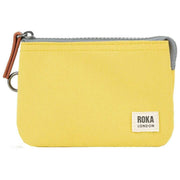 Roka Carnaby Small Recycled Canvas Wallet - Lemonade Yellow