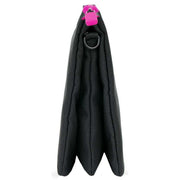 Roka Carnaby XL All Black Pink Label Recycled Canvas Crossbody Bag - Black/Pink