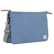 Roka Carnaby XL Hickory with Red Recycled Canvas Crossbody Bag - Red/Blue/White
