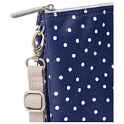 Roka Carnaby XL Recycled Canvas Crossbody Bag - Navy Polka Dot