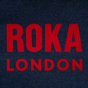 Roka Notting Hill Small Tote Bag - Dark Wash Denim Blue/Red