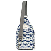 Roka Willesden B Large Denim Rain Recycled Canvas Scooter Bag - Blue/White