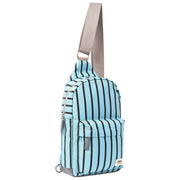 Roka Willesden B Large Recycled Canvas Crossbody Bag - Blue Stripe