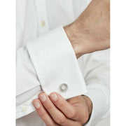 Simon Carter Petal Polished Cufflinks - Silver/White