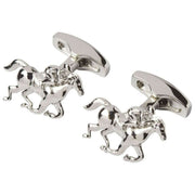 Boutons de manchette polis pour chevaux de course Simon Carter - Argent
