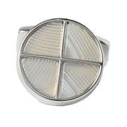 Simon Carter Quadrant Botswana Agate Polished Cufflinks - Silver