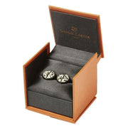 Simon Carter Quadrant Dalmatian Jasper Gunmetal Cufflinks - White/Black/Grey