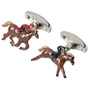 Simon Carter Race Horse Cufflinks - Brown/Silver