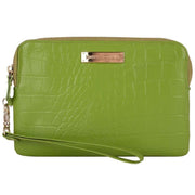 Smith and Canova Embossed Leather USB Charging Purse - Lime Green