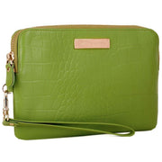 Smith and Canova Embossed Leather USB Charging Purse - Lime Green