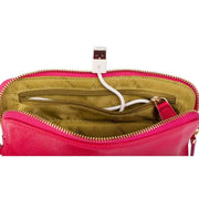 Smith and Canova Leather USB Charging Purse - Fuchsia Pink