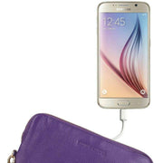 Smith and Canova Leather USB Charging Purse - Purple