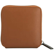 Smith and Canova Smooth Leather Square Zip Purse - Tan