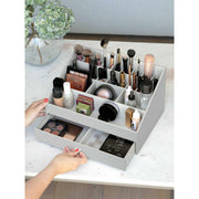 Stackers Supergroßer Make-up-Organizer – Kieselgrau