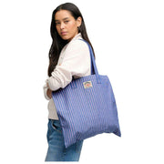 Superdry & Co Oxford Stripe Tote Bag – Broker Navy/Rosa gestreift