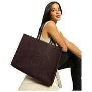 Ted Baker Iconna Webbing Extra große Icon-Tasche – Schokoladenbraun