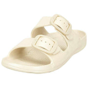 Totes SOLBOUNCE Sliders met dubbele gesp - Metallic Stone Cream