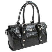 Vivienne Westwood Bettina Emboss Croc Mini Crossbody - Zwart