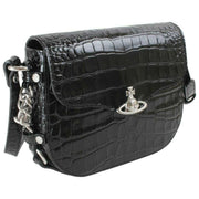 Vivienne Westwood Hunter Croc Flap Crossbody Tas - Zwart